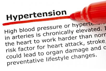 Image: Stock pic with a definition of hypertension with a red underline