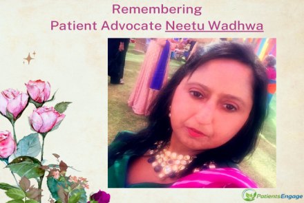 Headshot of Neetu Wadhwa Scleroderma Patient Advocate in a rose frame