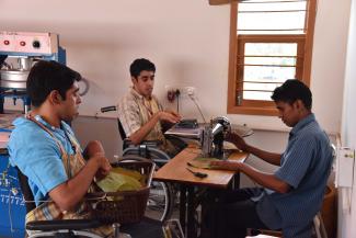 Sunder and Sriram at work with a colleague at their eco friendly enterprise
