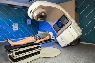Image of a person undergoing radiation therapy