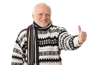 Image: Older Man in warm clothing
