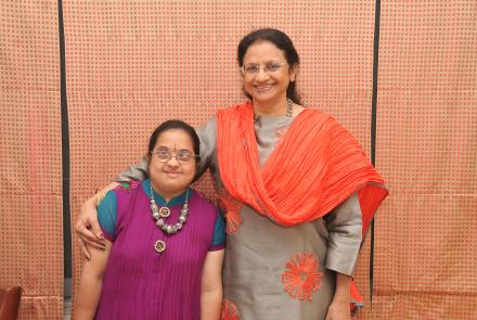 Dr. Rekha Ramachandran on the right with her daughter Babli with down syndrome on the left