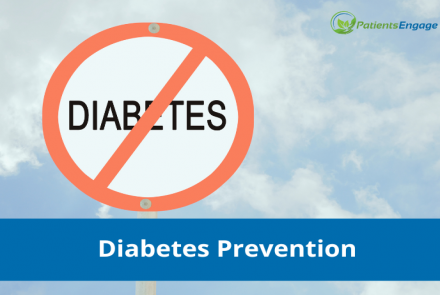 Stock image of Diabetes text in a red circle with a red line crossed over and the overlay text diabetes prevention