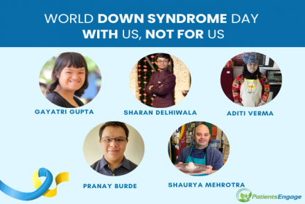 World Down Syndrome Day 2023 With us not for us with names and profile pictures of the 5 contributors 