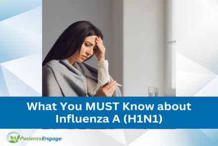 Stock pic of a woman with flu symptoms and text overlay What you must knoa about Influenza A H1Ni 