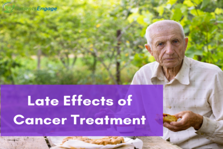 Overlay text of late effects of cancer treatment