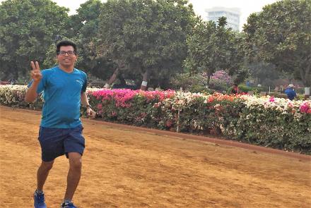 Sudhir who has multiple myeloma running in an open park
