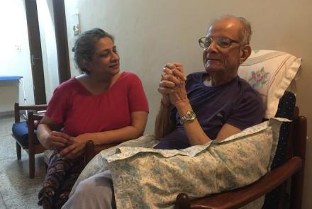 Sangeeta reliving memories with her father with Parkinson's