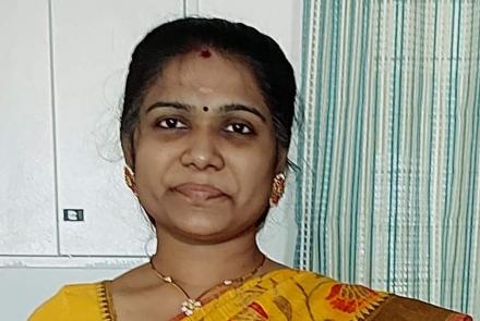 Shailaja profile picture in a yellow blouse and sari